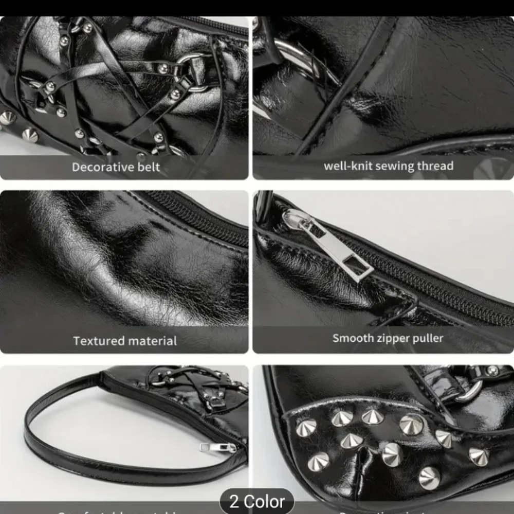 Women's Handbag‎ Gothic Punk Red Shoulder Purse Studded New Z6